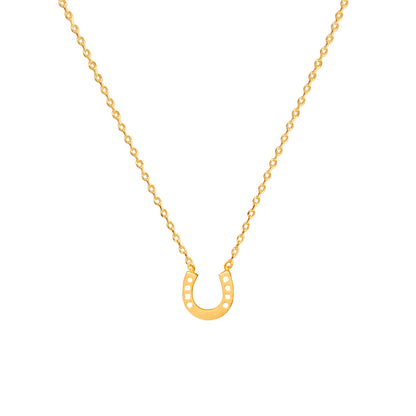 Horseshoe Tiny 4 Punch Pendant Necklace