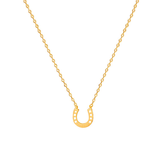 Horseshoe Tiny 4 Punch Pendant Necklace