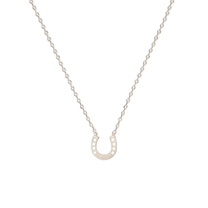 Horseshoe Tiny 4 Punch Pendant Necklace