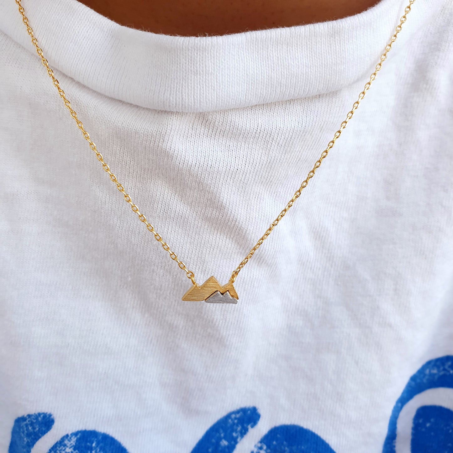 Two tone Mix Color Mountain Necklace