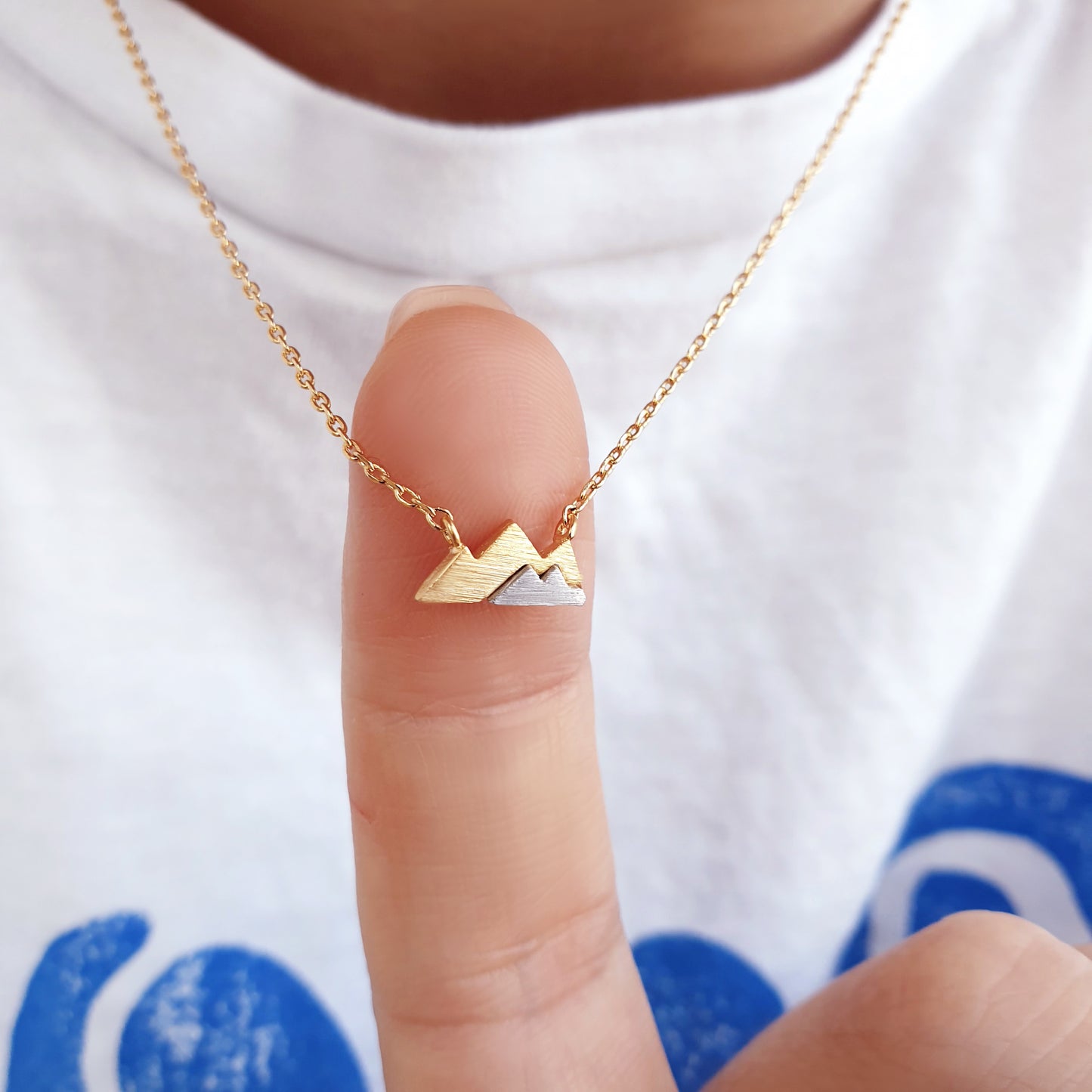 Two tone Mix Color Mountain Necklace