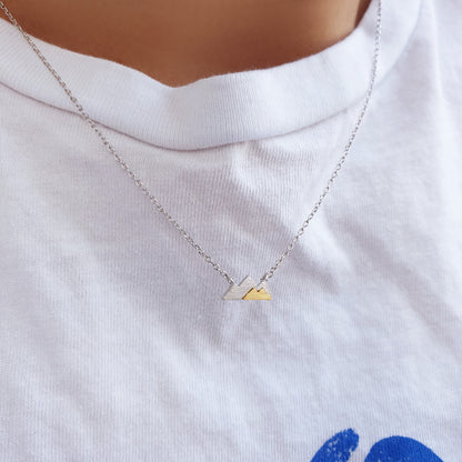 Two tone Mix Color Mountain Necklace