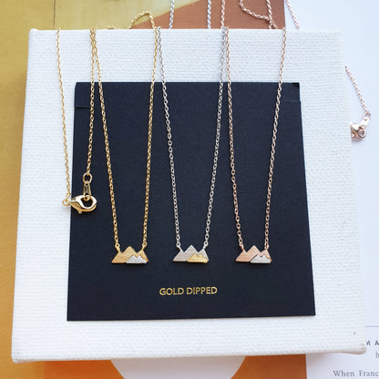 Two tone Mix Color Mountain Necklace