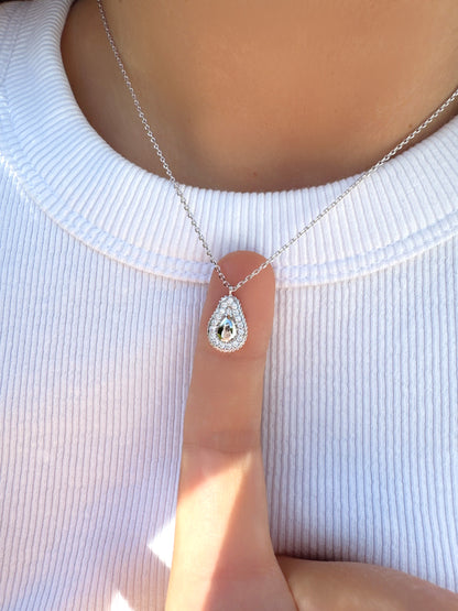 Avocado Cubic Zirconia Pendant Necklace