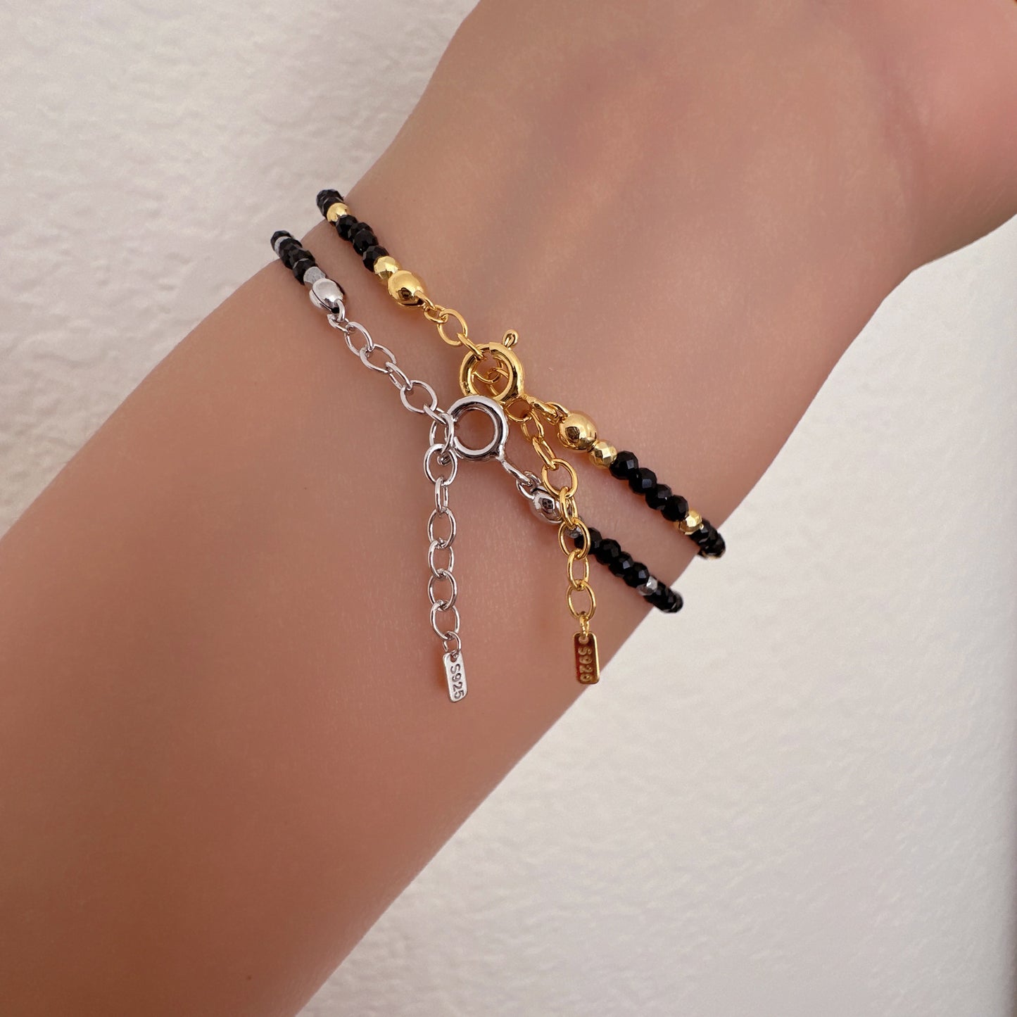 Black Spinel Gemstone Beads Bracelet