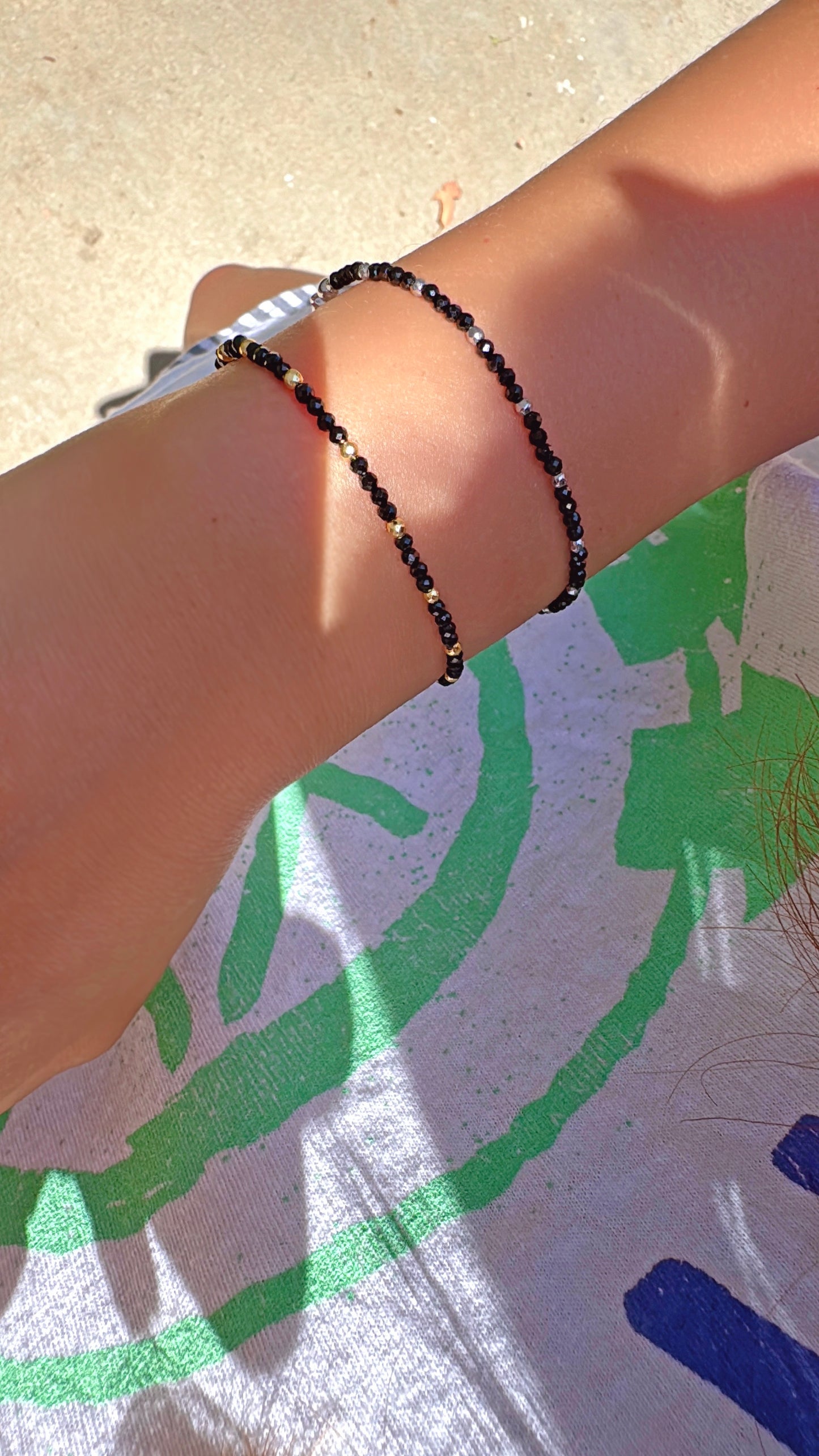 Black Spinel Gemstone Beads Bracelet