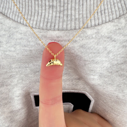 Tiny Croissant Pendant Necklace