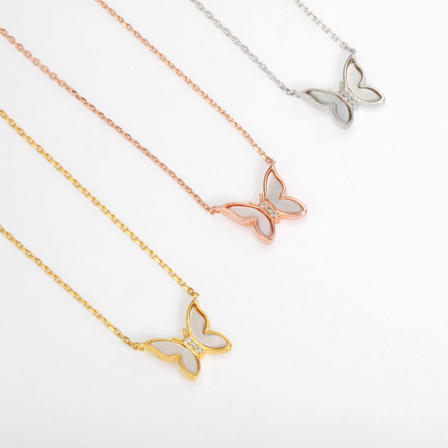 Butterfly Opal Shell Multi Necklace