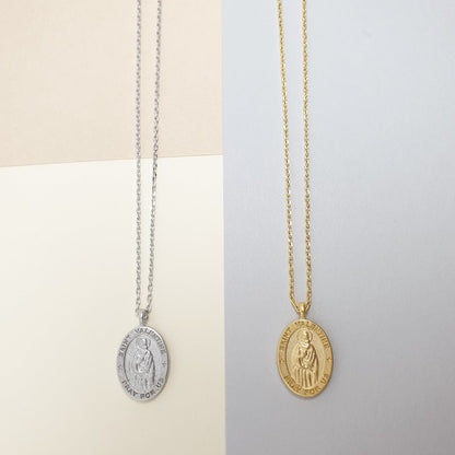 Medallion Pray For Us St Valentine Necklace