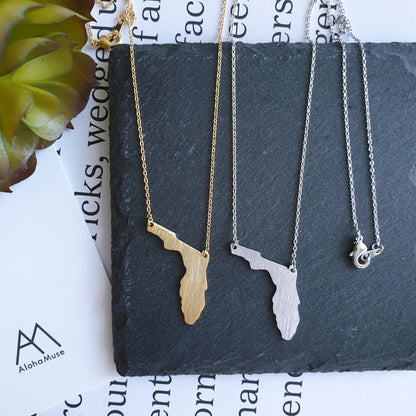 Florida State Map Necklace
