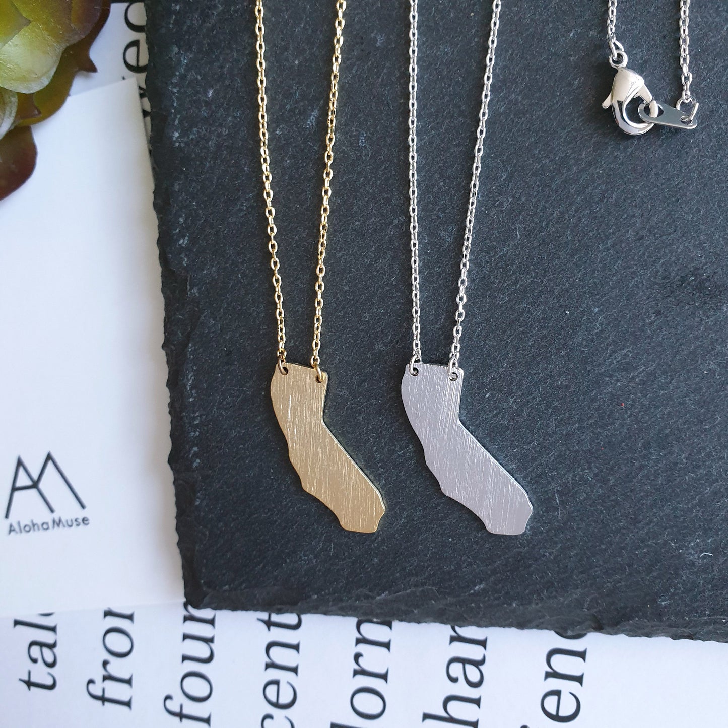 California State Map Necklace