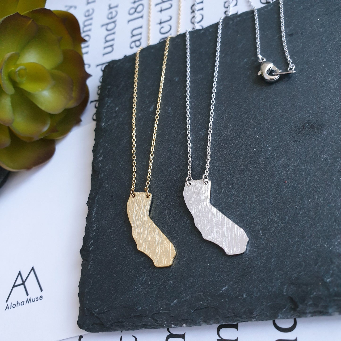 California State Map Necklace