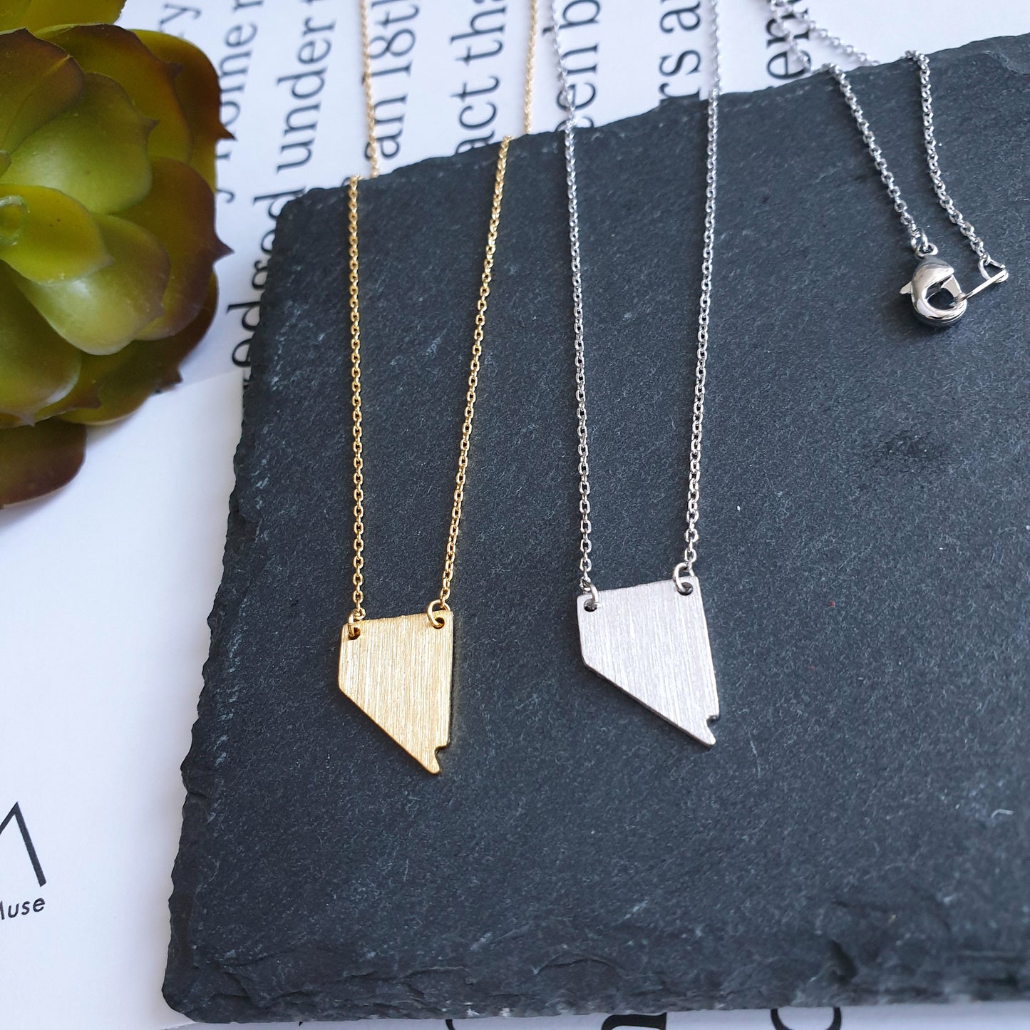 Nevada State Map Necklace