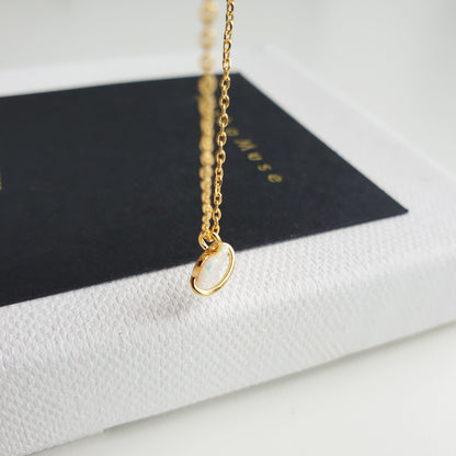 Tiny Opal Stone Heart Belt Necklace