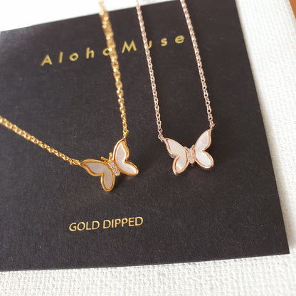 Butterfly Opal Shell Multi Necklace