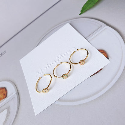 Tiny Color Flower Daisy Cute Ring adjustable