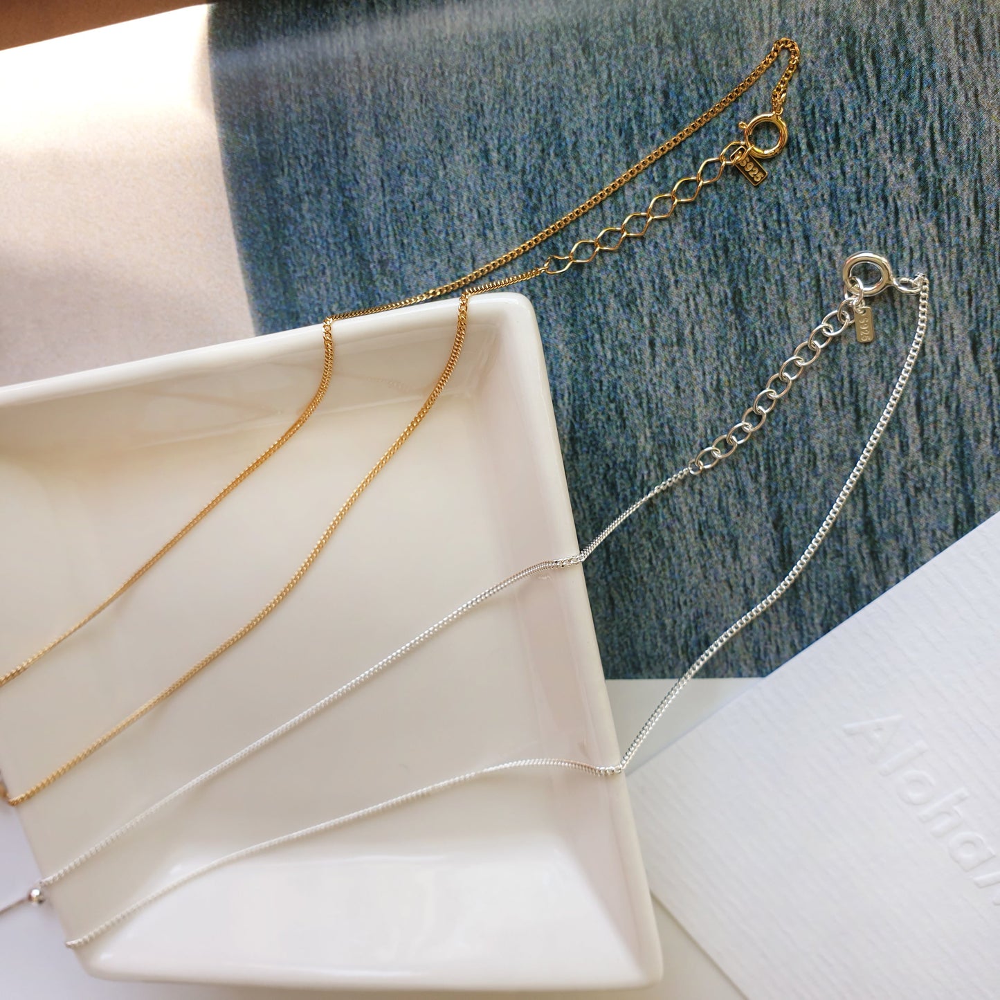 Lariat Y Tiny Ball Connected Necklace