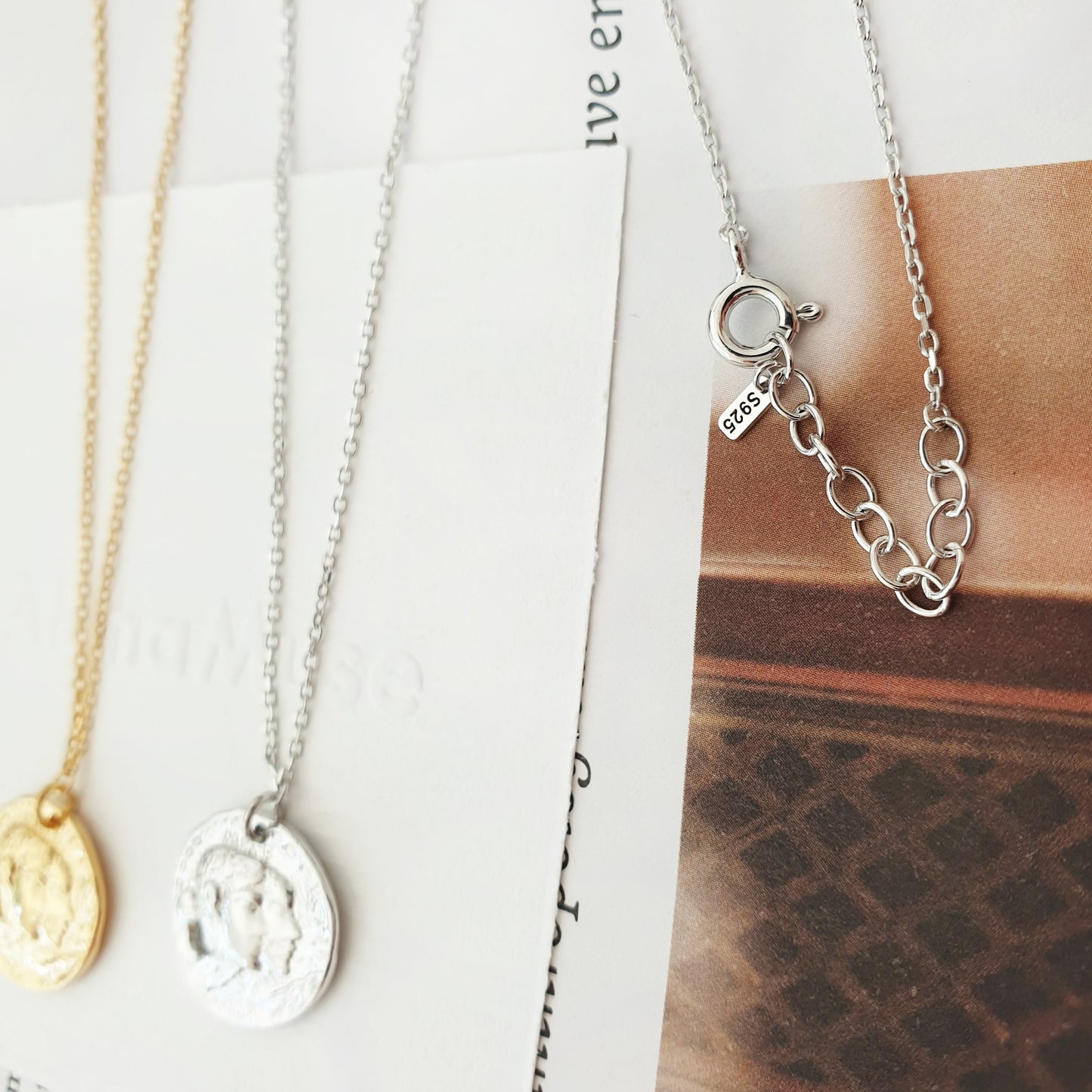 Medallion Irregular Punch Coin Disc Necklace