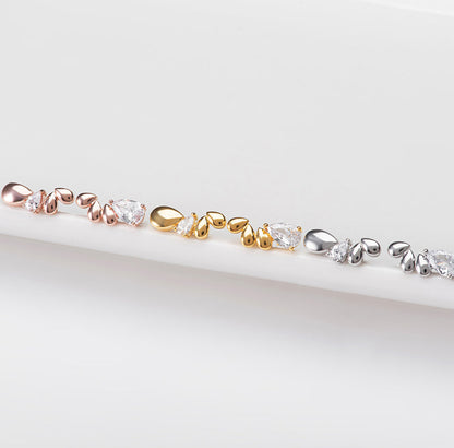Oval Teardrops CZ Stud Earrings