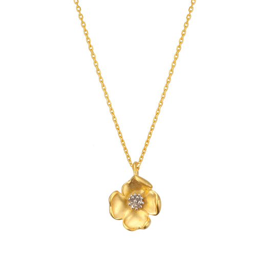 Two Color Mix Four Leaf Flower Necklace