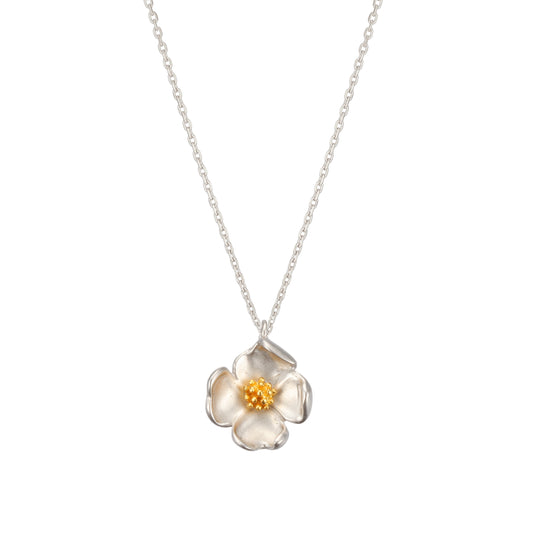 Two Color Mix Four Leaf Flower Necklace