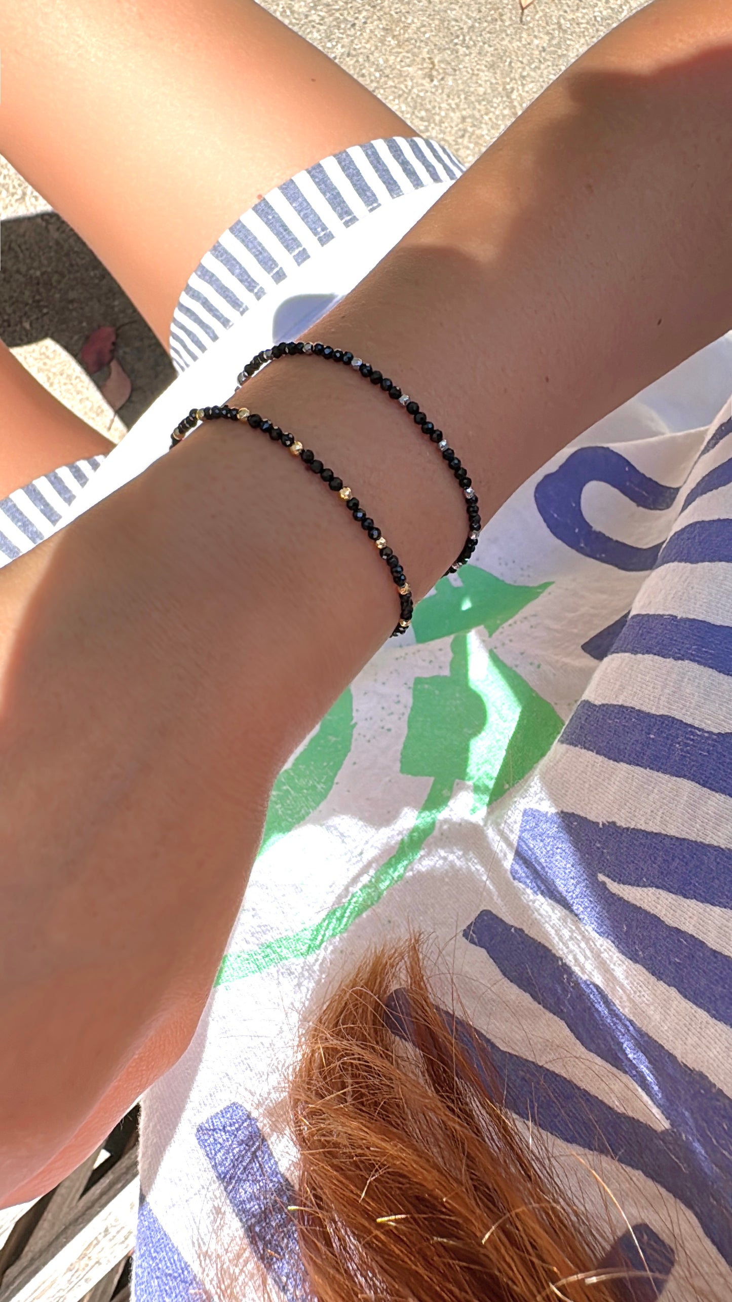 Black Spinel Gemstone Beads Bracelet