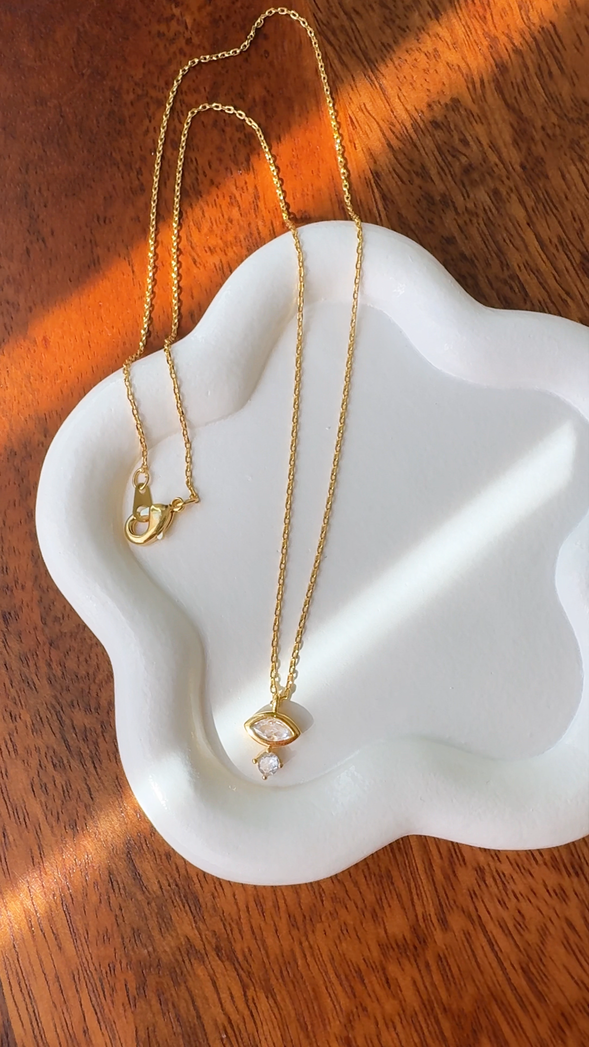 2 CZ Stone Solitaire Necklace