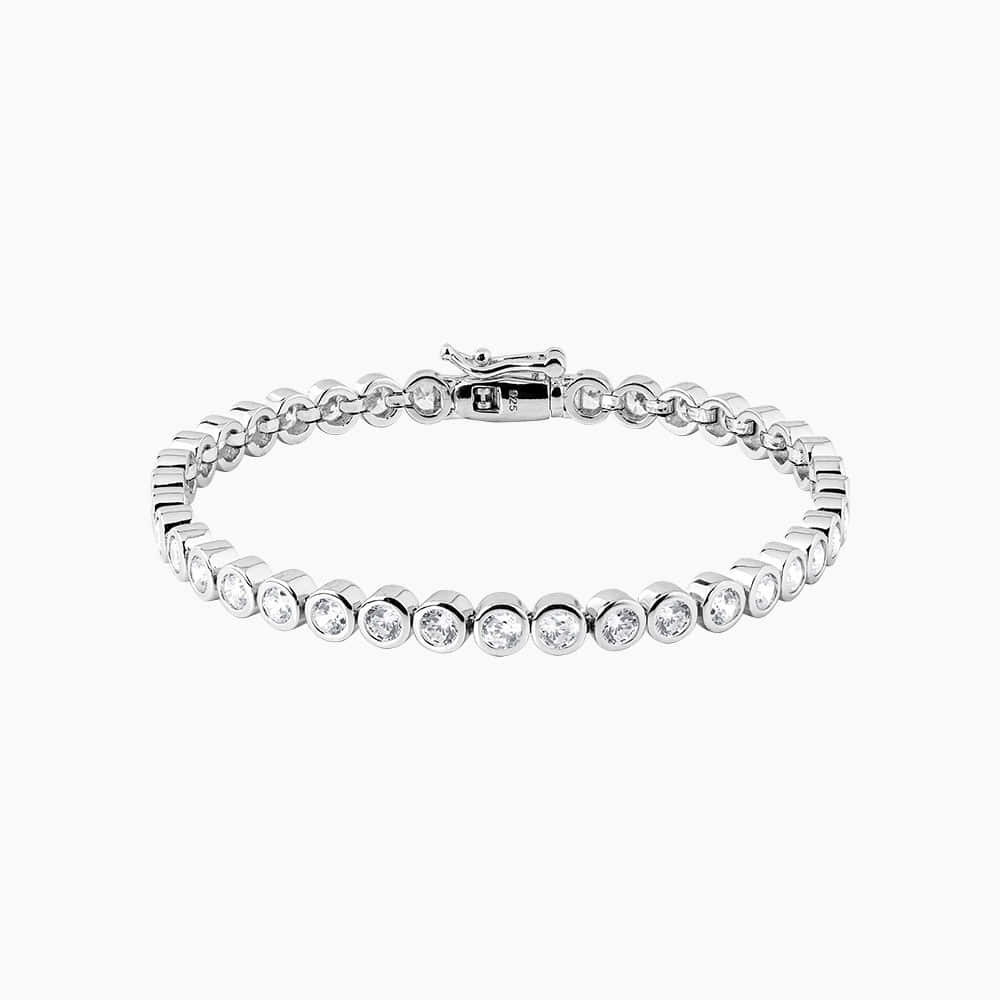 Tennis Bracelet Solid Bezel Cubic Zirconia