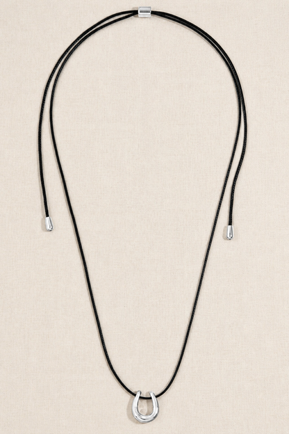 Horseshoe small Pendant Cord Necklace