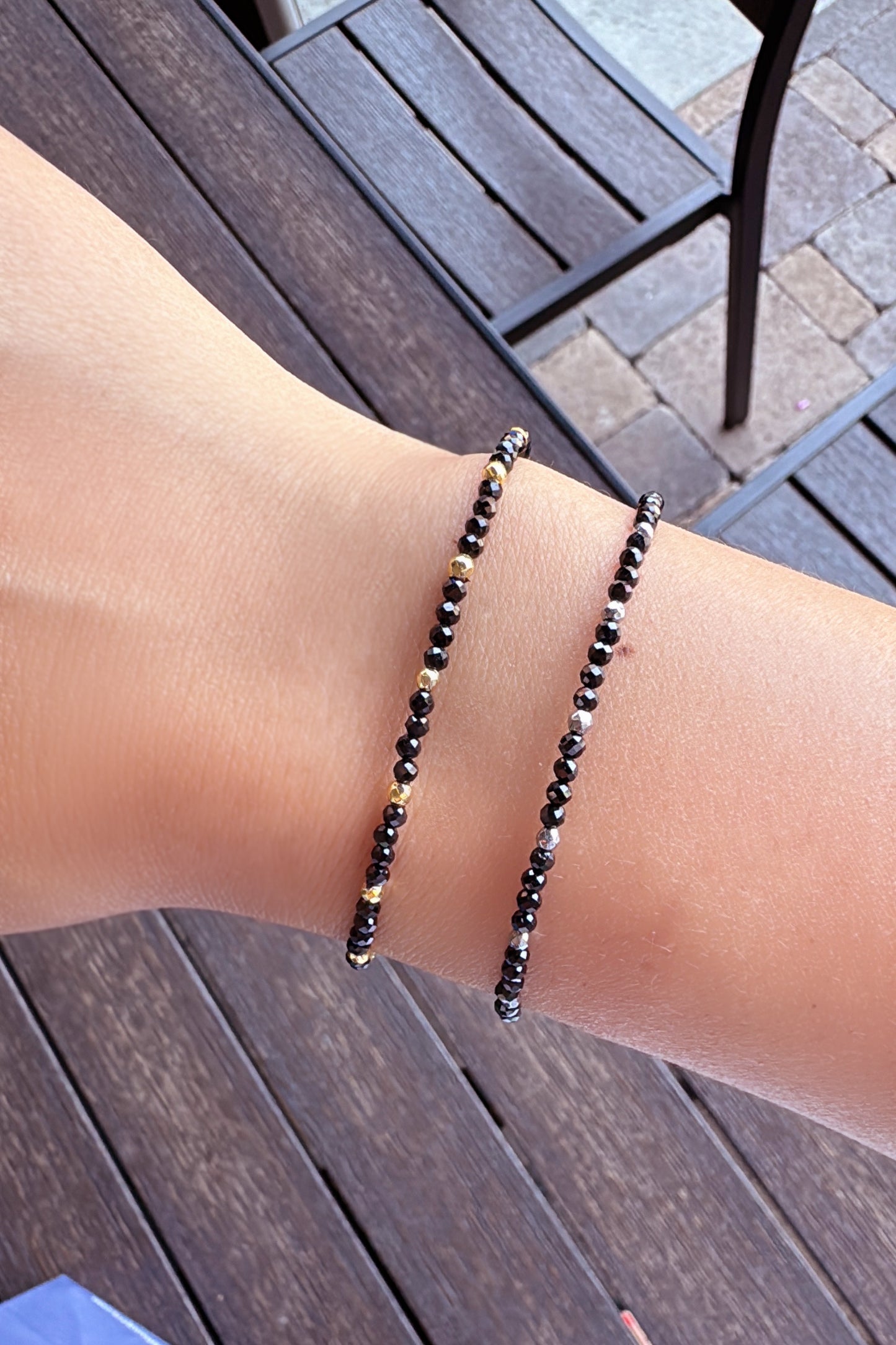Black Spinel Gemstone Beads Bracelet