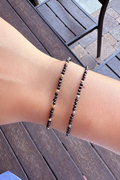 Black Spinel Gemstone Beads Bracelet