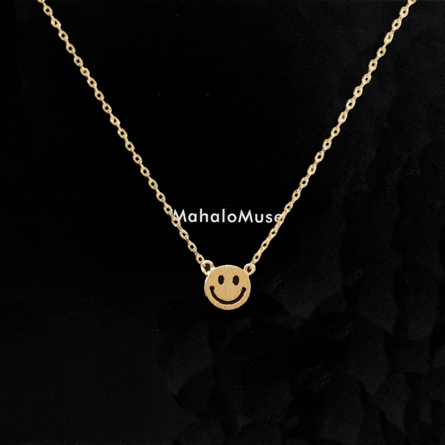 Smiley Face Necklace 18K Gold Dipped Necklace
