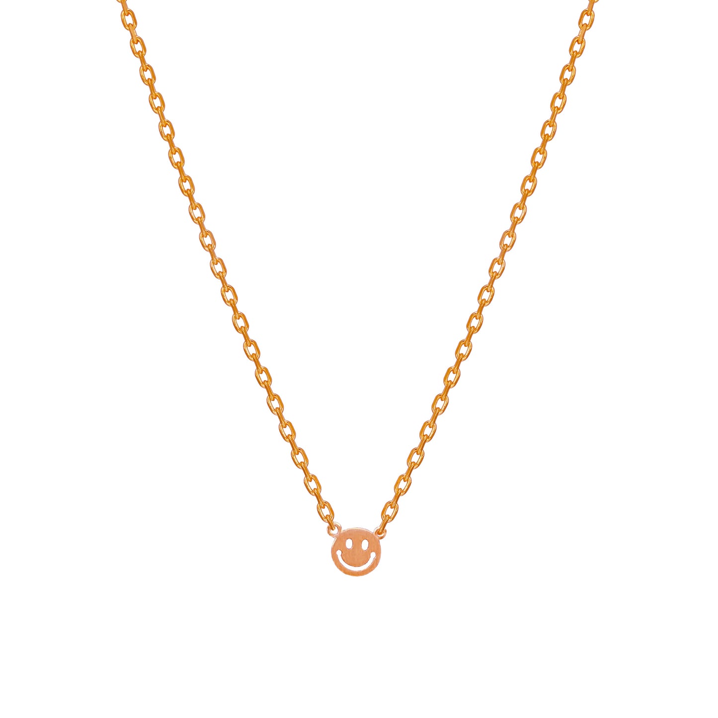 Smiley Face Necklace 18K Gold Dipped Necklace