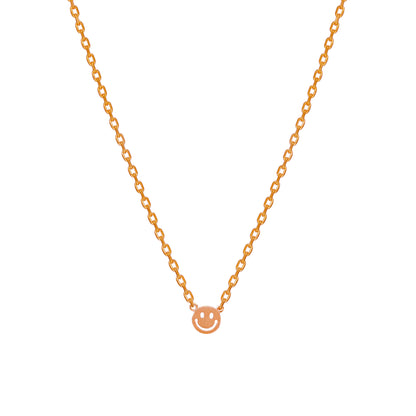 Smiley Face Necklace 18K Gold Dipped Necklace