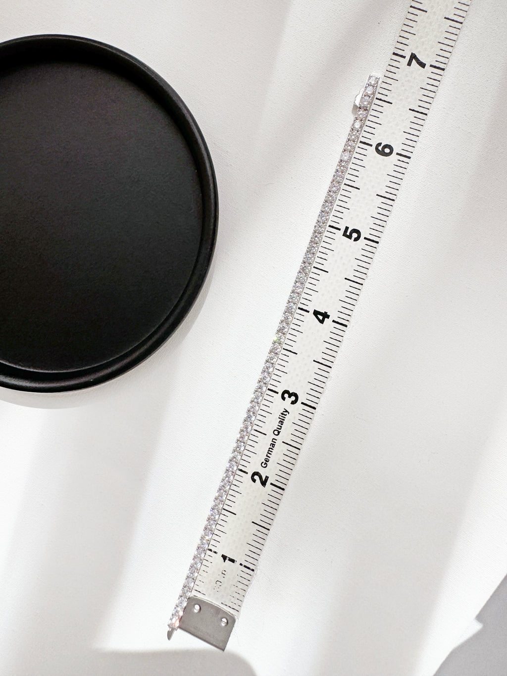 Tennis Solid 925 Silver 24K White Gold Bracelet