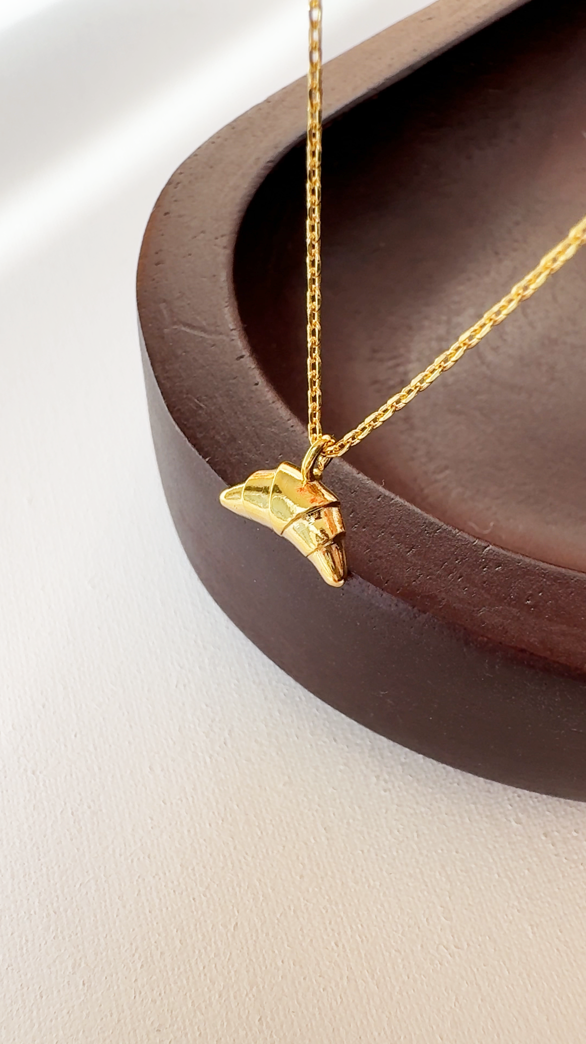 Tiny Croissant Pendant Necklace