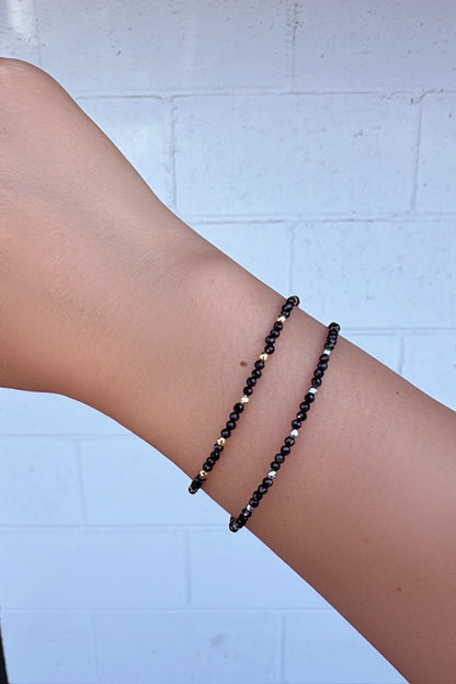 Black Spinel Gemstone Beads Bracelet