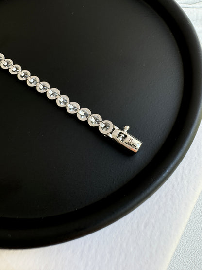 Tennis Bracelet Solid Bezel Cubic Zirconia