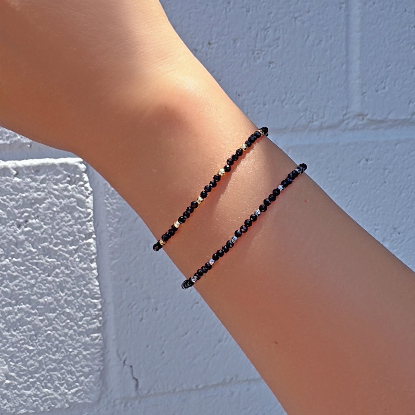 Black Spinel Gemstone Beads Bracelet