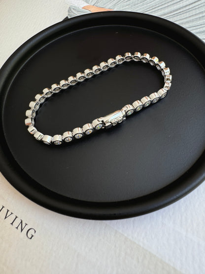 Tennis Bracelet Solid Bezel Cubic Zirconia