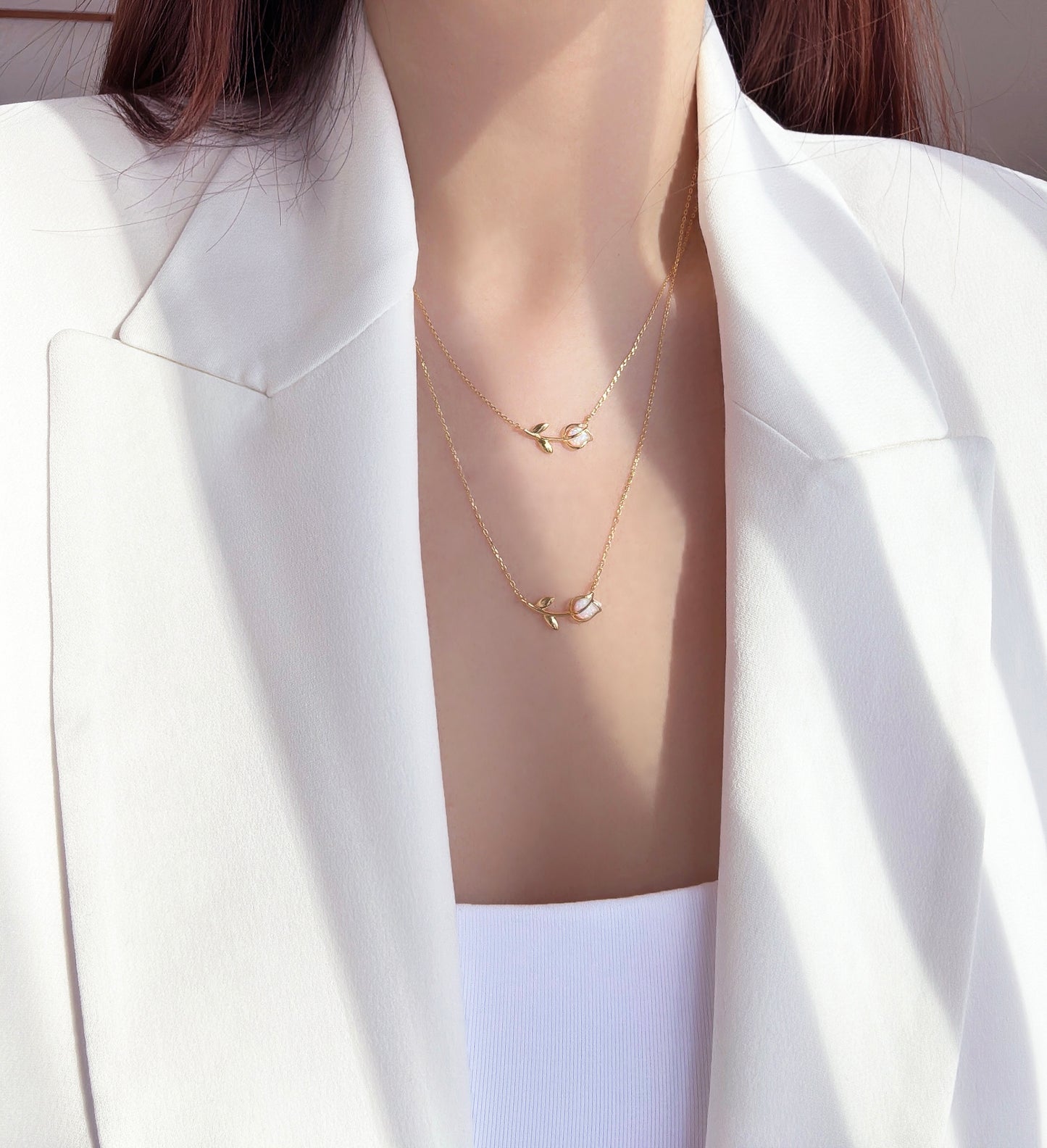 Opal Tulip Wrap Necklace