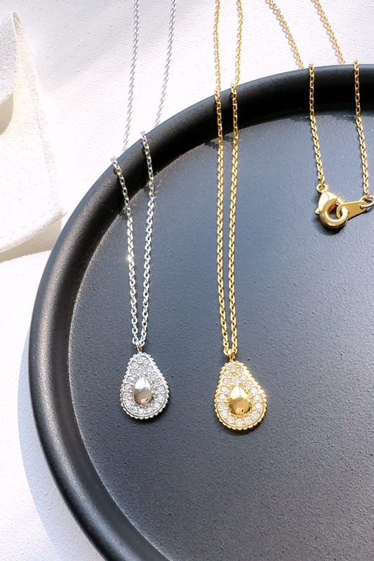 Avocado Cubic Zirconia Pendant Necklace