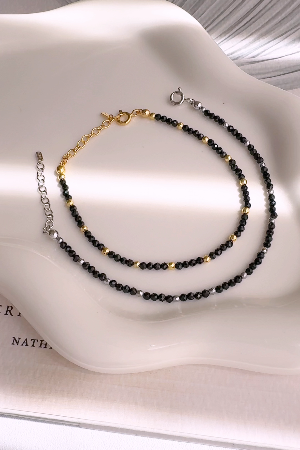 Black Spinel Gemstone Beads Bracelet