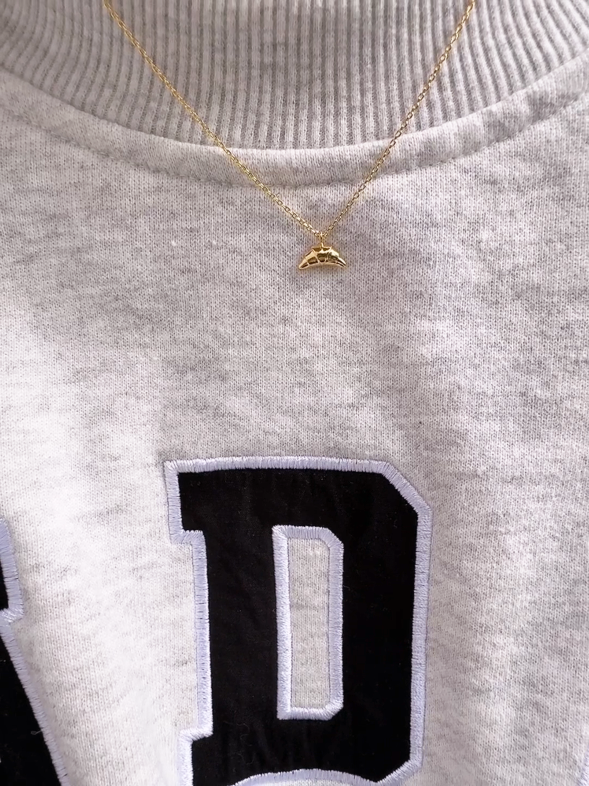 Tiny Croissant Pendant Necklace