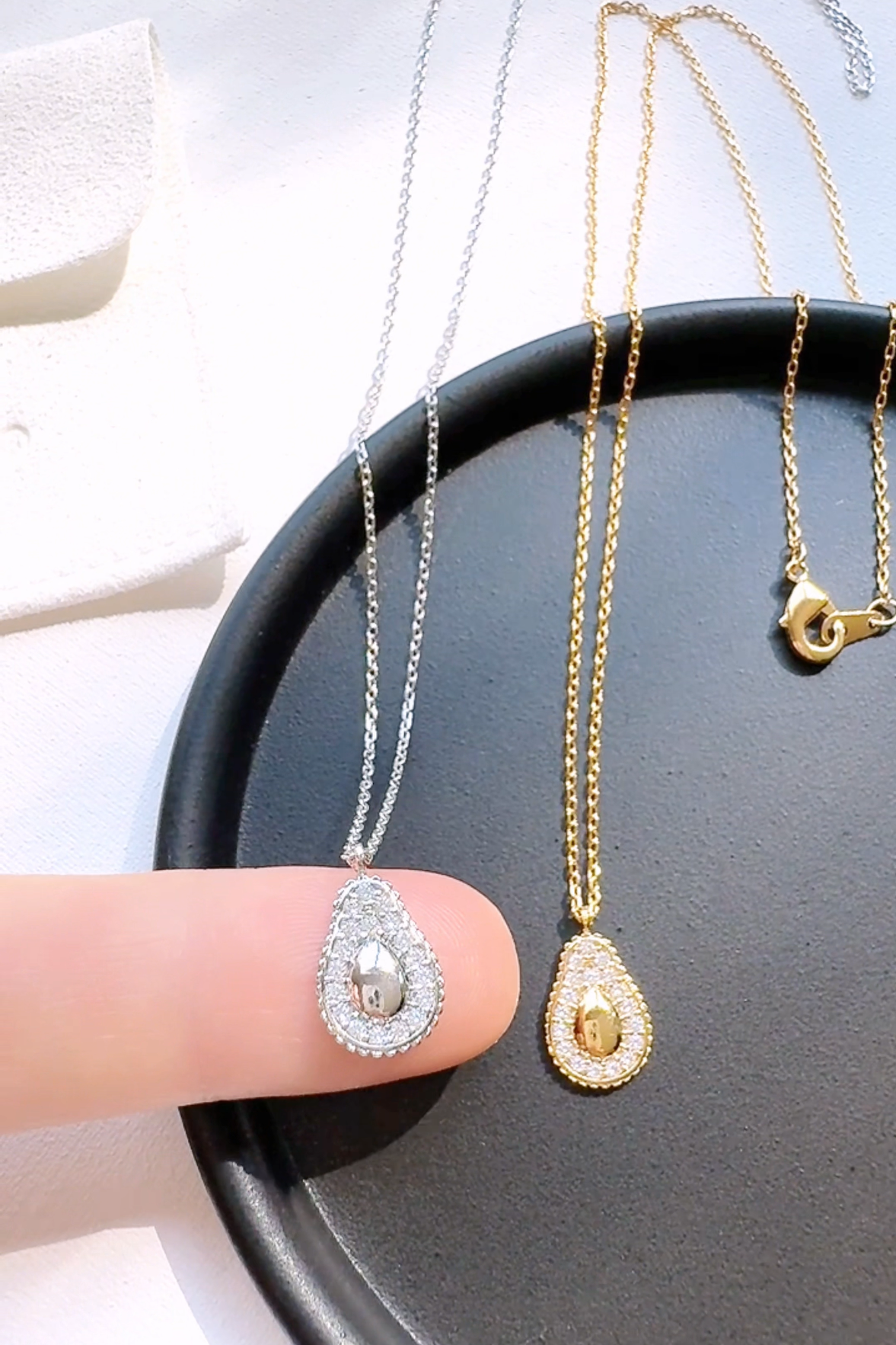 Avocado Cubic Zirconia Pendant Necklace