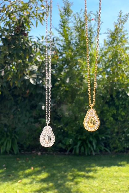 Avocado Cubic Zirconia Pendant Necklace