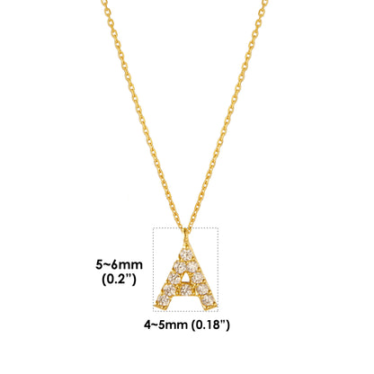 Tiny Initial Cubic Zirconia Pendant Necklace