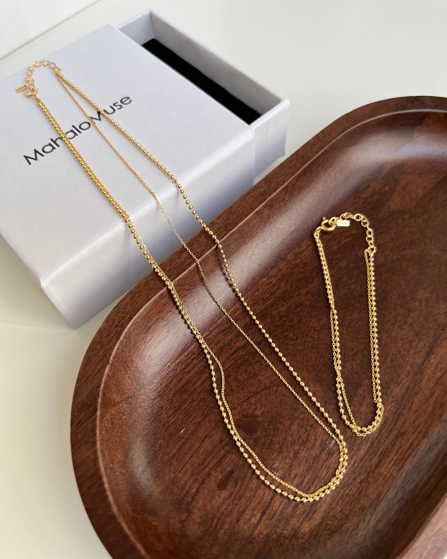 Tiny Dot Ball Layered Chain Bracelet