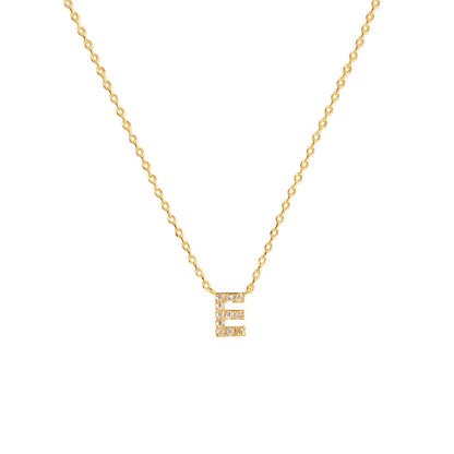 Tiny Initial Cubic Zirconia Pendant Necklace
