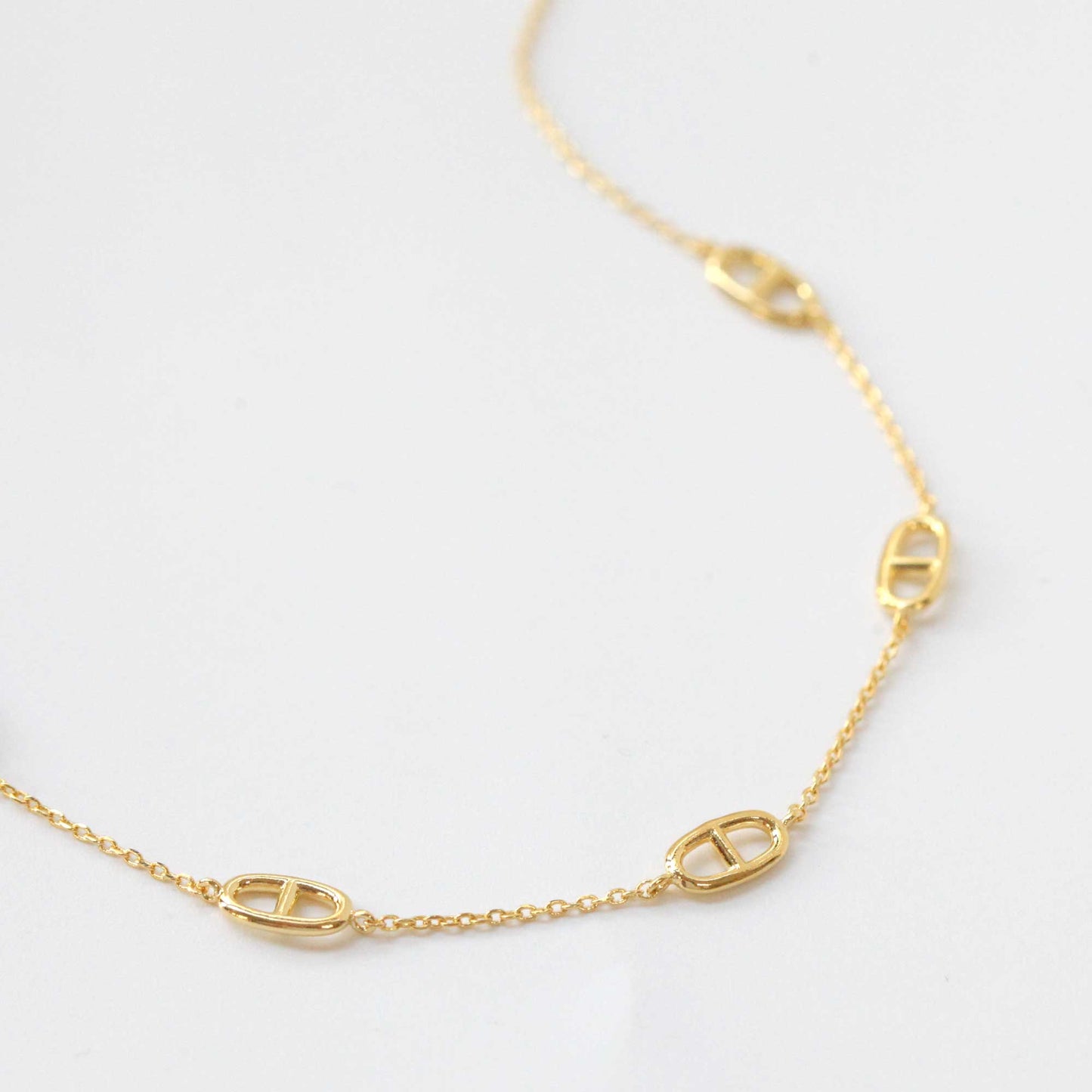 Pig Nose Station Chain Necklace Gold Silver